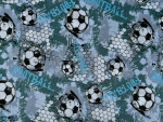 Baumwoll-Stoff Fußball Grau Nr 4959
